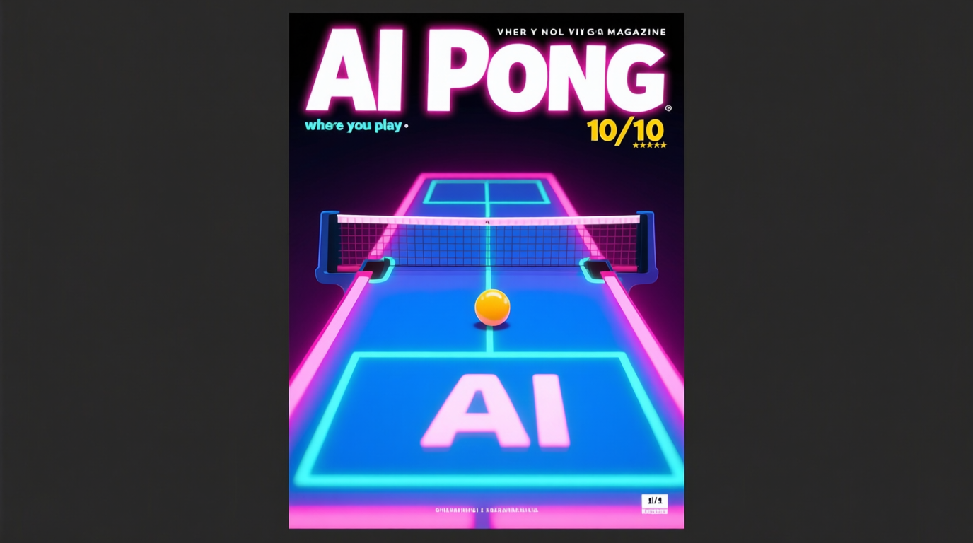 AI Pong neon game