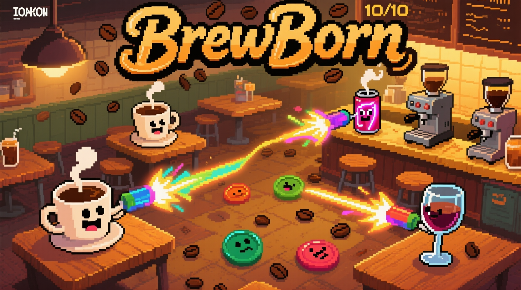 BrewBorn caffeinated survival shooter