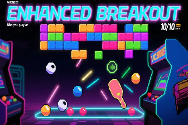Enhanced Breakout neon arcade game