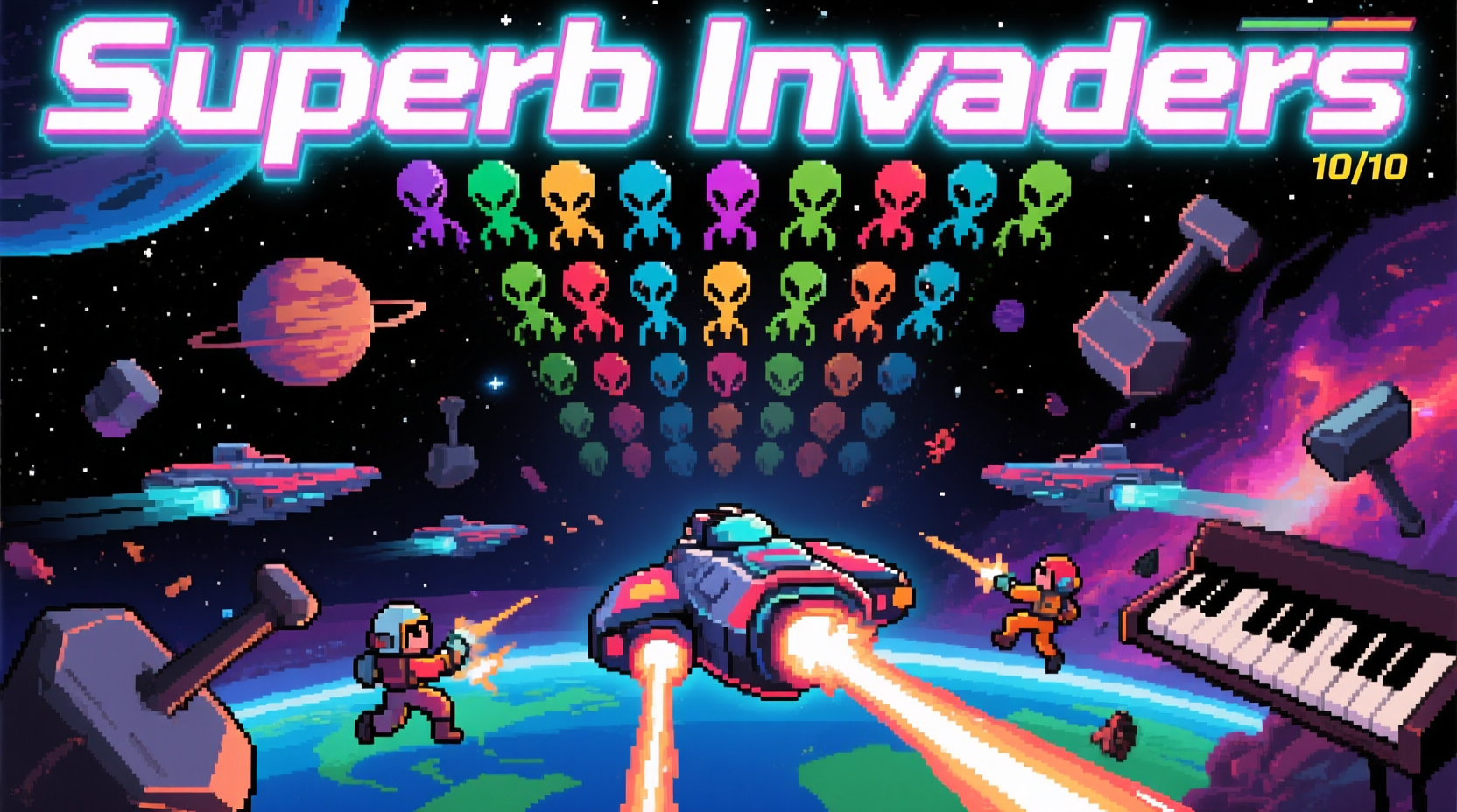 Superb Invaders space battle